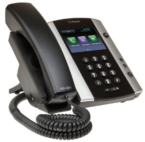 Click for large view of VVX 500 conference speaker phone.
